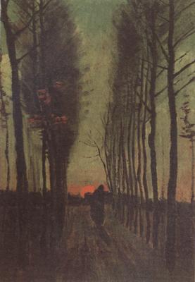 Vincent Van Gogh Avenue of Poplars at Sunset (nn04)